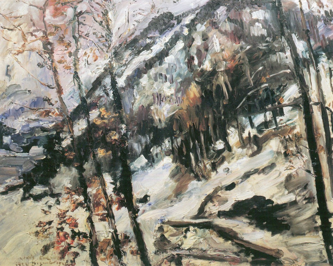 Walchensee z Herzogstand na śniegu autorstwa Lovis Corinth