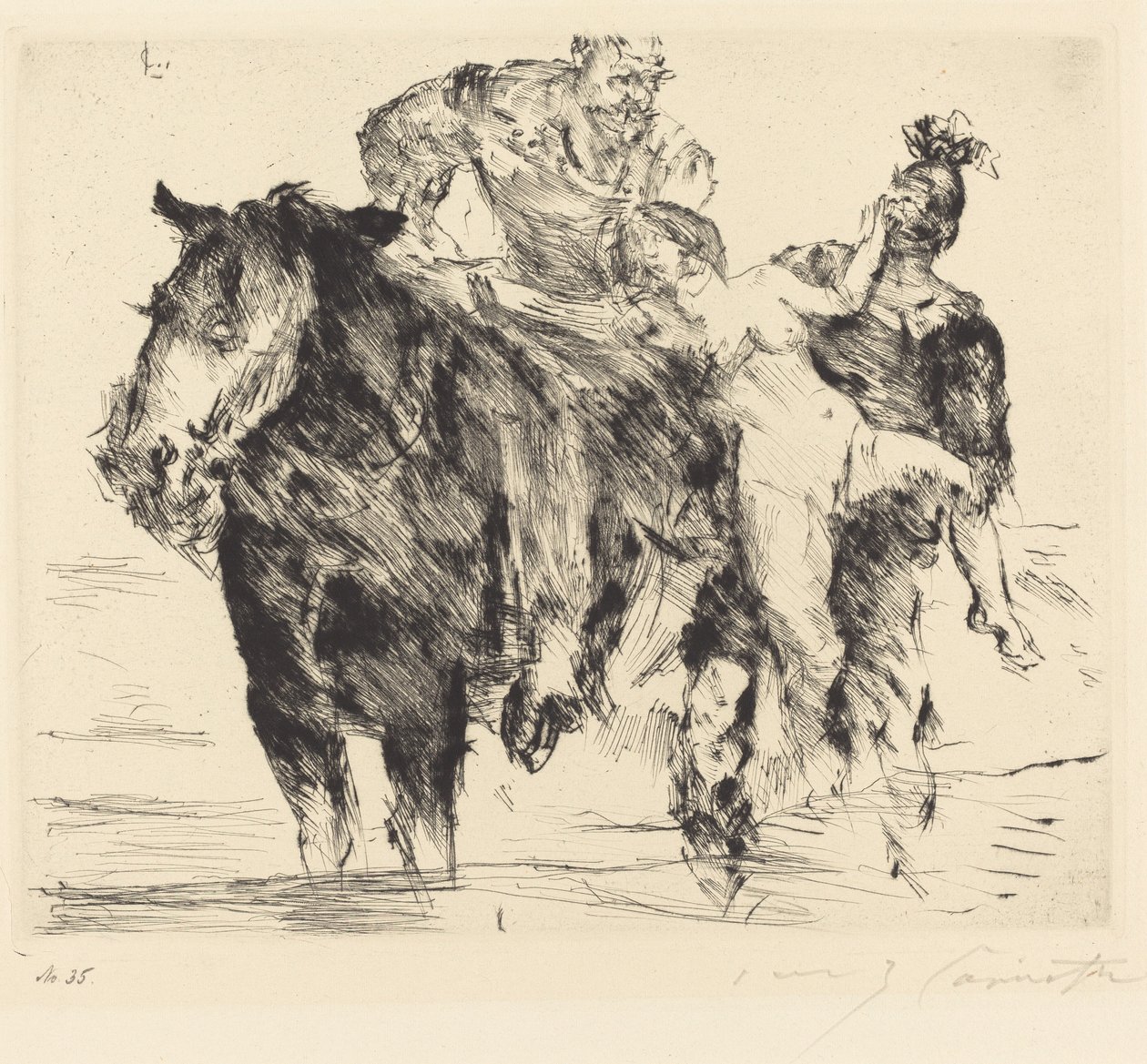 kobieta rabuś (gwałt) autorstwa Lovis Corinth