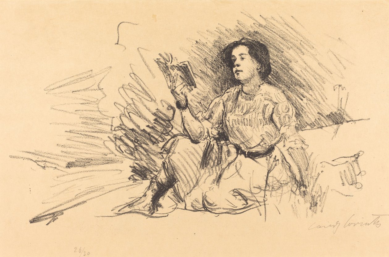 Dziewczyna czytająca autorstwa Lovis Corinth