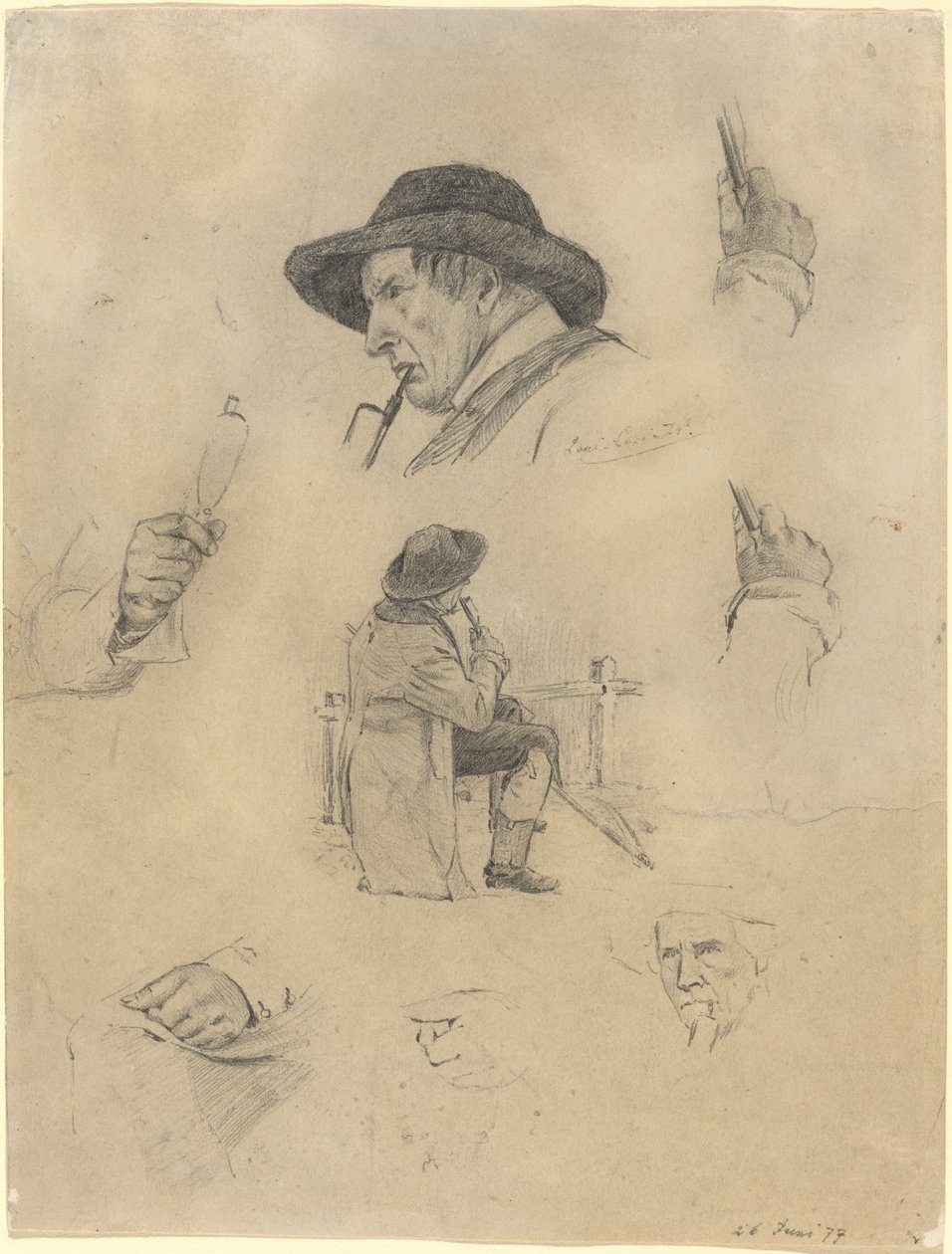 Arkusz szkiców, 1877. autorstwa Lovis Corinth