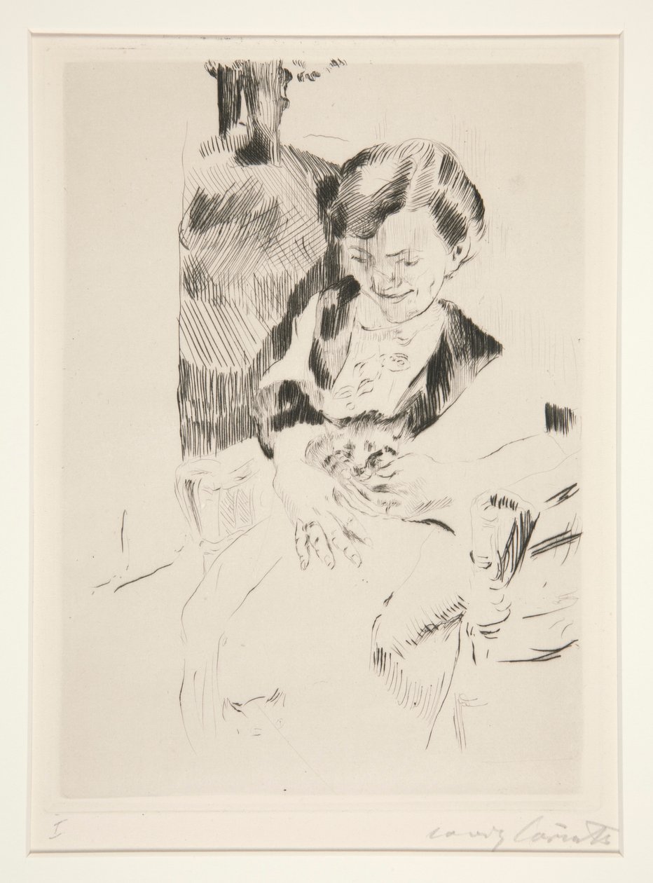 Kobieta z kotkiem autorstwa Lovis Corinth