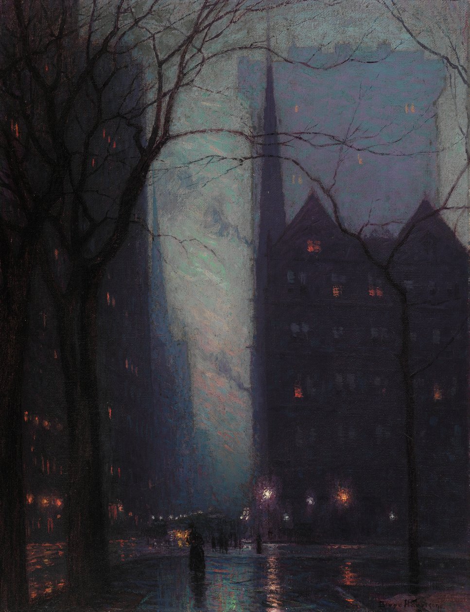 Piąta Aleja o Zmierzchu, ok. 1910 autorstwa Lowell Birge Harrison