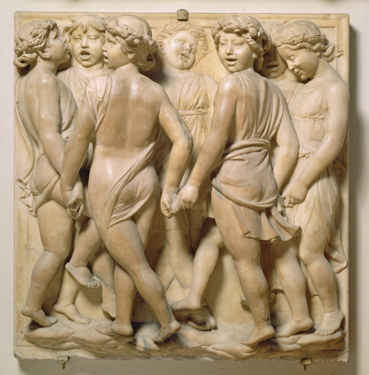 Śpiewające anioły, płaskorzeźba z kantorii, ok. 1432-8 (marmur) autorstwa Luca Della Robbia