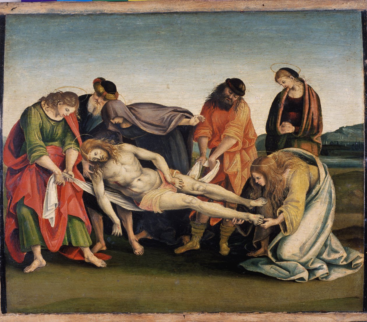 Zaniesienie Chrystusa do grobu, ok. 1507 (tempera na drewnie topoli) autorstwa Luca Signorelli