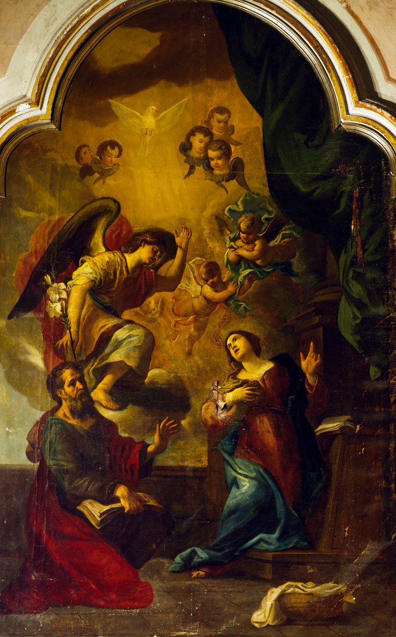 Zwiastowanie — Luca Cambiaso (1527-1585) autorstwa Luca Cambiaso