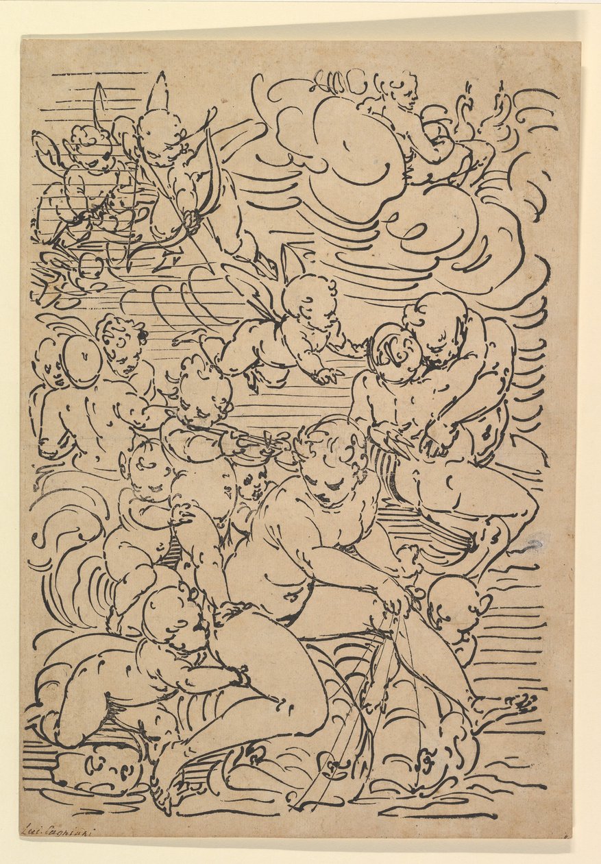Triumf Amfitryty, ca. 1550-1580. autorstwa Luca Cambiaso