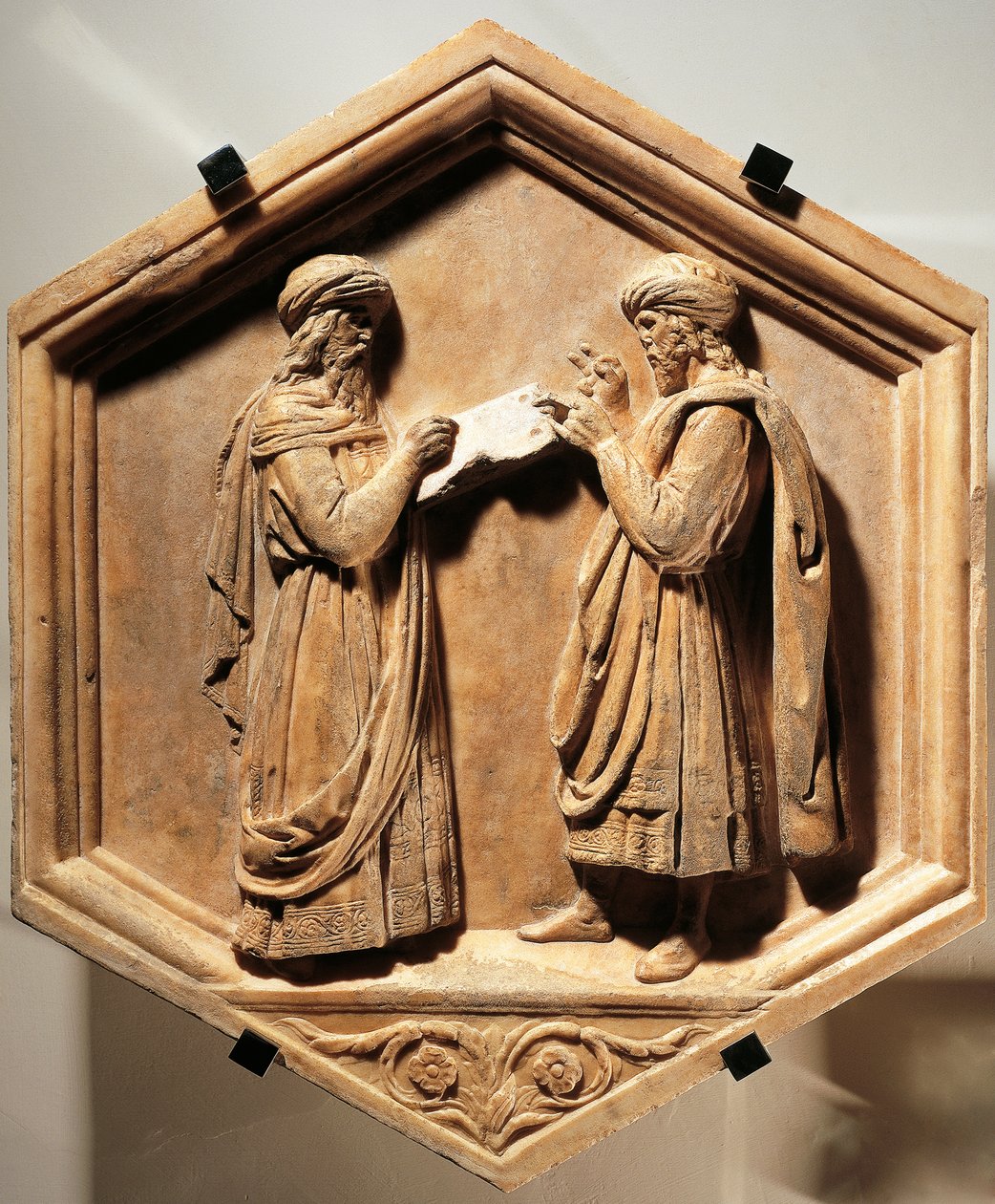 Pitagoras i Euklides autorstwa Luca Della Robbia