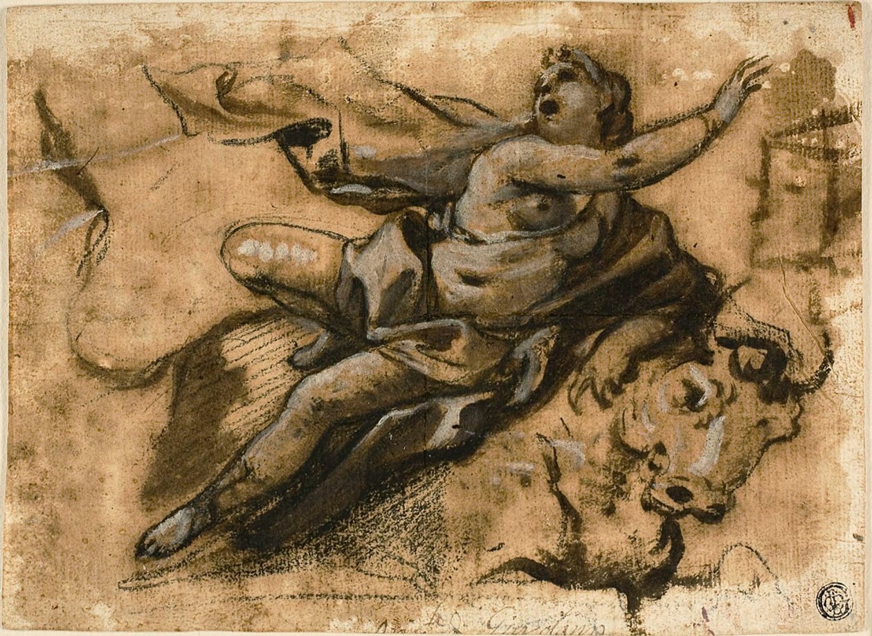 Gwałt na Europie autorstwa Luca Giordano
