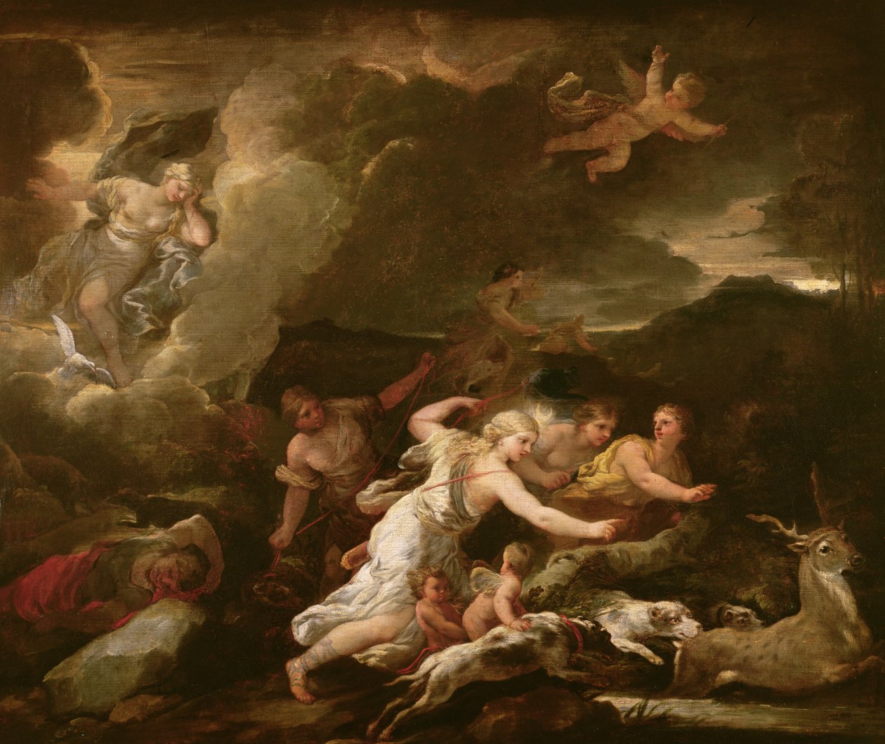 Polowanie na Dianę autorstwa Luca Giordano
