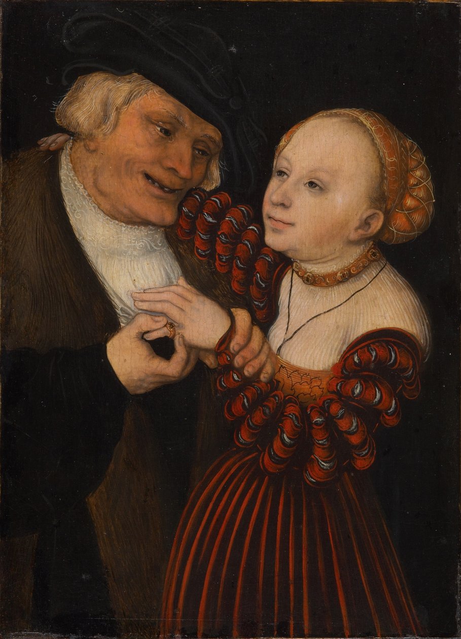 Stary człowiek i dziewczyna autorstwa Lucas Cranach the Elder