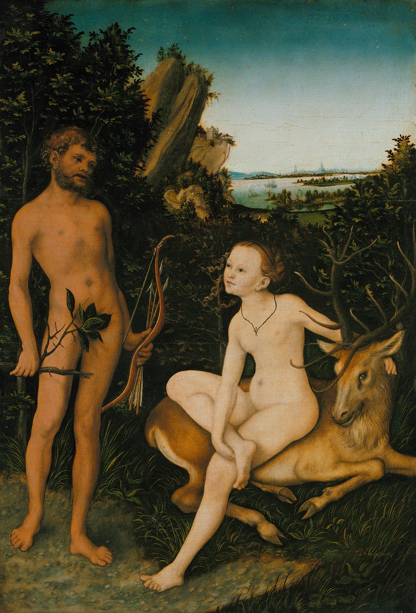 Apollo i Diana w zalesionym krajobrazie autorstwa Lucas Cranach the Elder