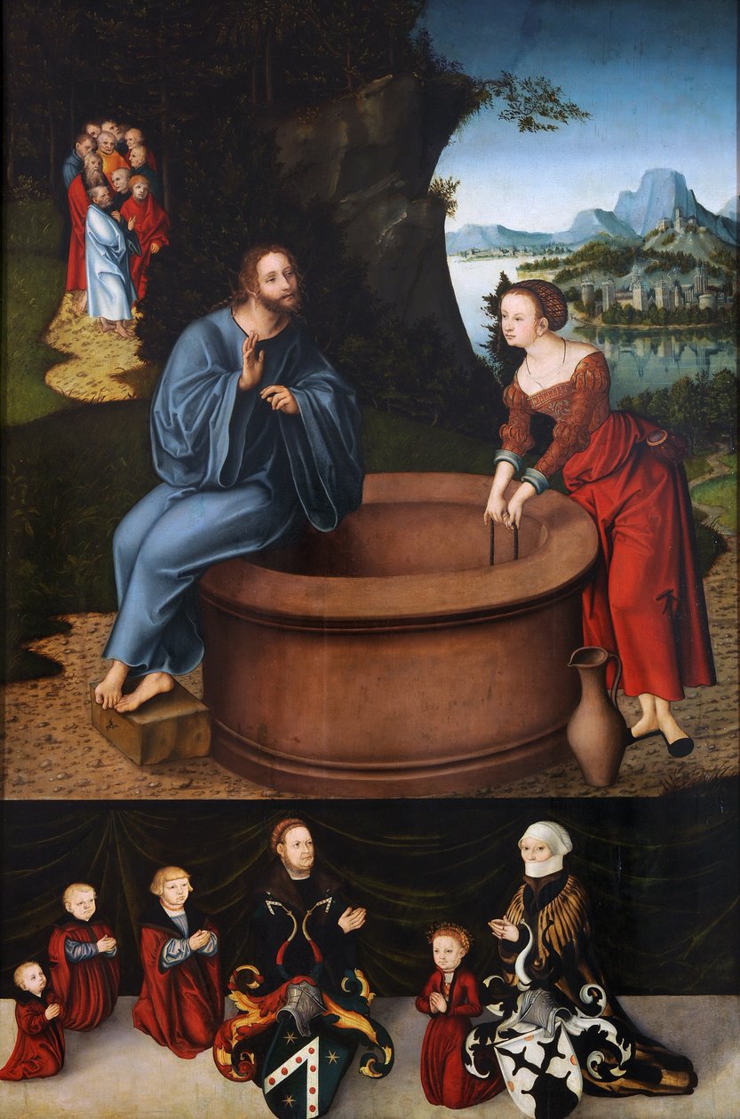 Chrystus i Samarytanka autorstwa Lucas Cranach the Elder