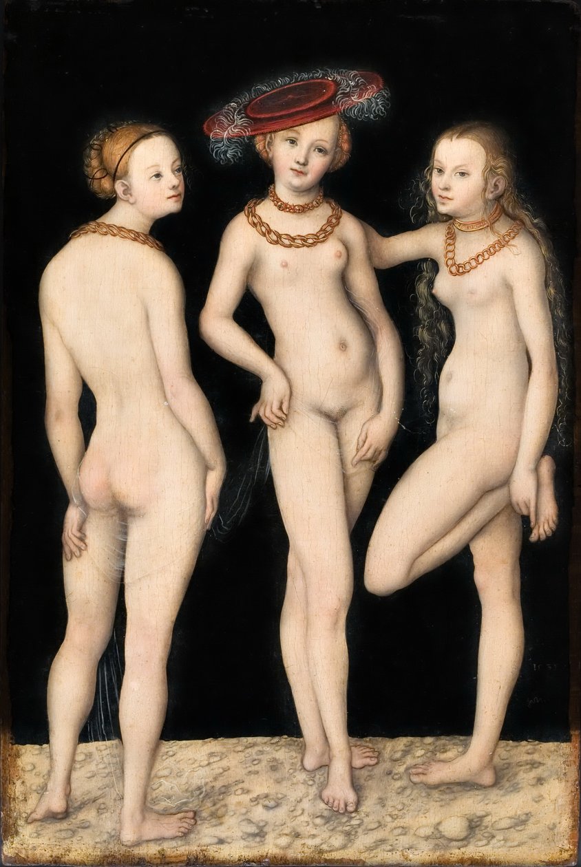 Drei Grazien autorstwa Lucas Cranach the Elder