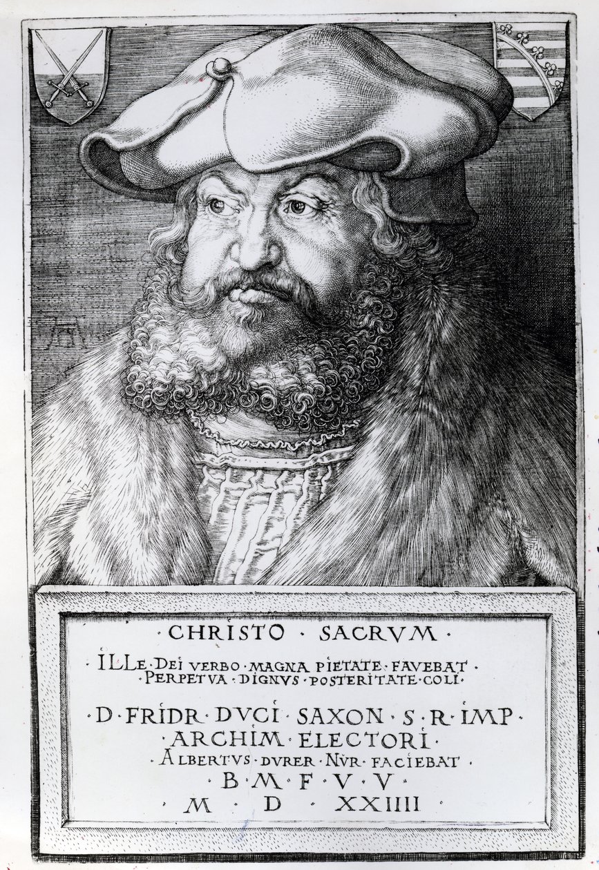 Fryderyk III, elektor saski, rytowany przez Albrechta Durera, 1524 autorstwa Lucas Cranach the Elder