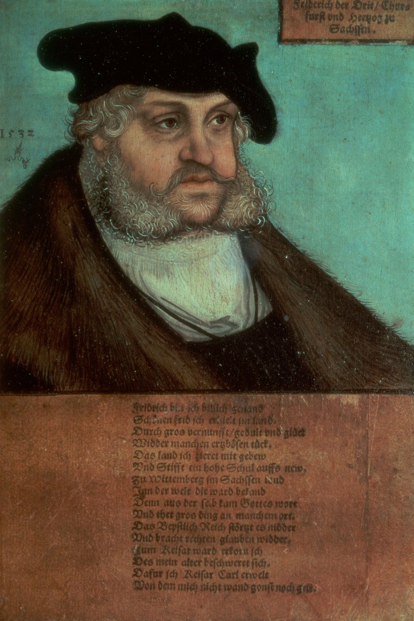 Fryderyk III, mądry, elektor saski autorstwa Lucas Cranach the Elder