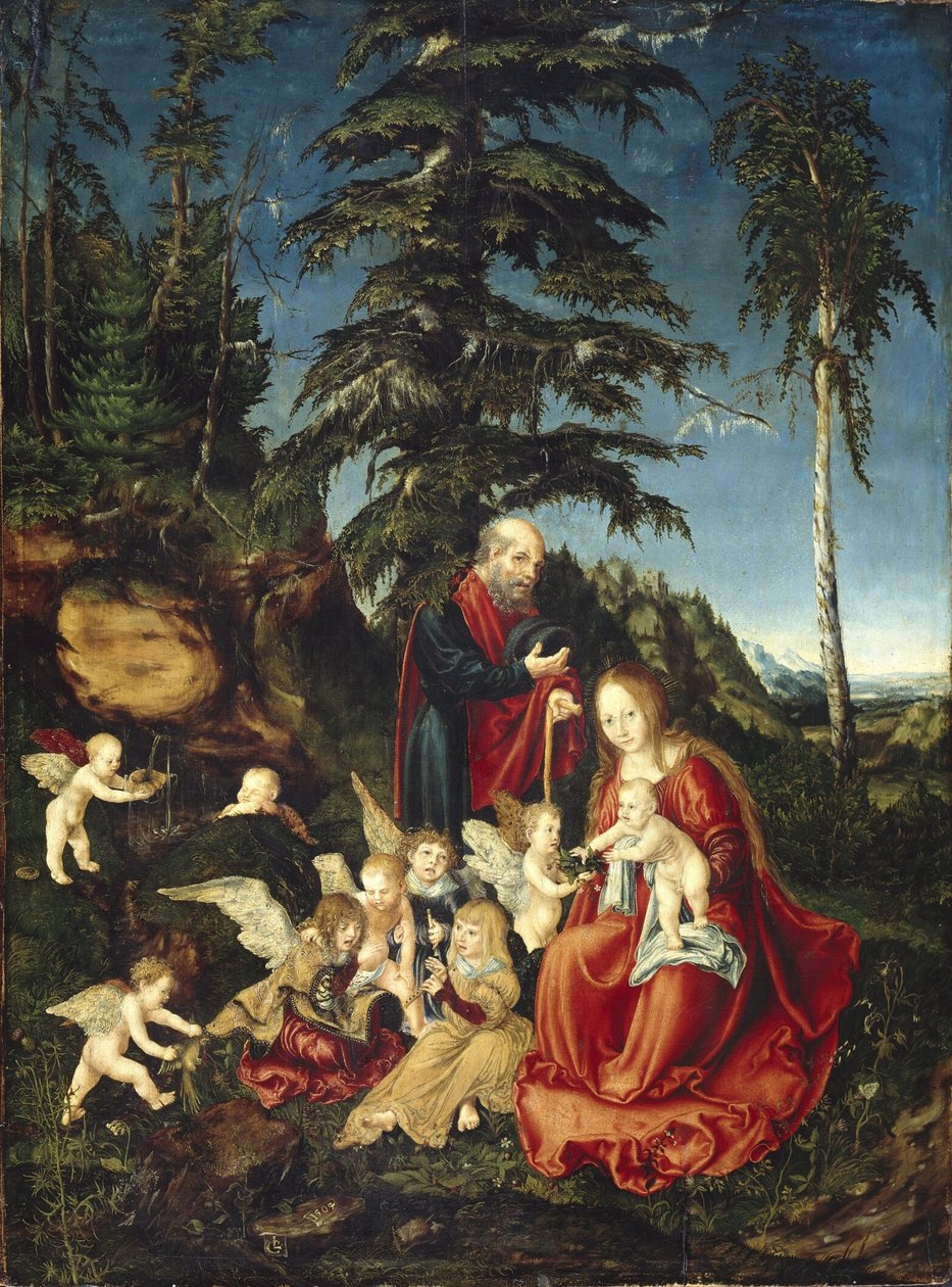 Reszta o "Locie do Egiptu autorstwa Lucas Cranach the Elder