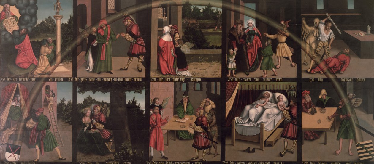 Dziesięć Przykazań autorstwa Lucas Cranach the Elder