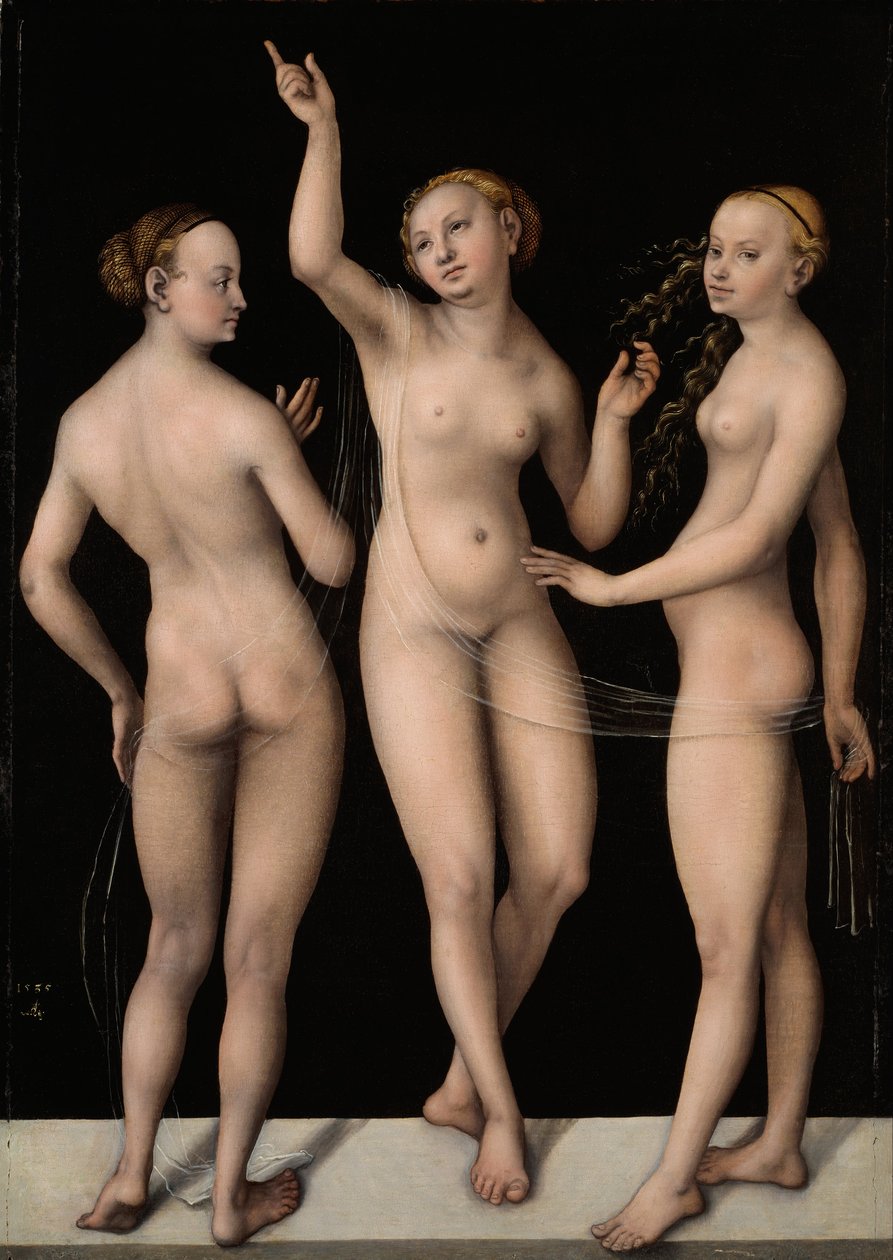 Trzy Gracje autorstwa Lucas Cranach the Elder