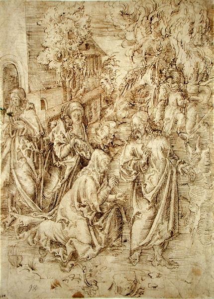Chrystus odchodzący od swojej Matki (pióro i tusz na papierze) autorstwa Lucas Cranach the Elder