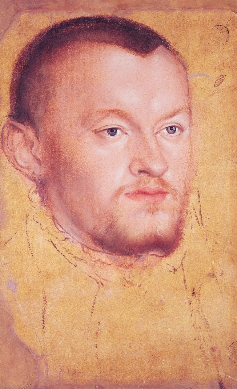 Portret Augusta I (1526-86) elektora saskiego (olej, gwasz i wc na papierze) autorstwa Lucas Cranach the Younger