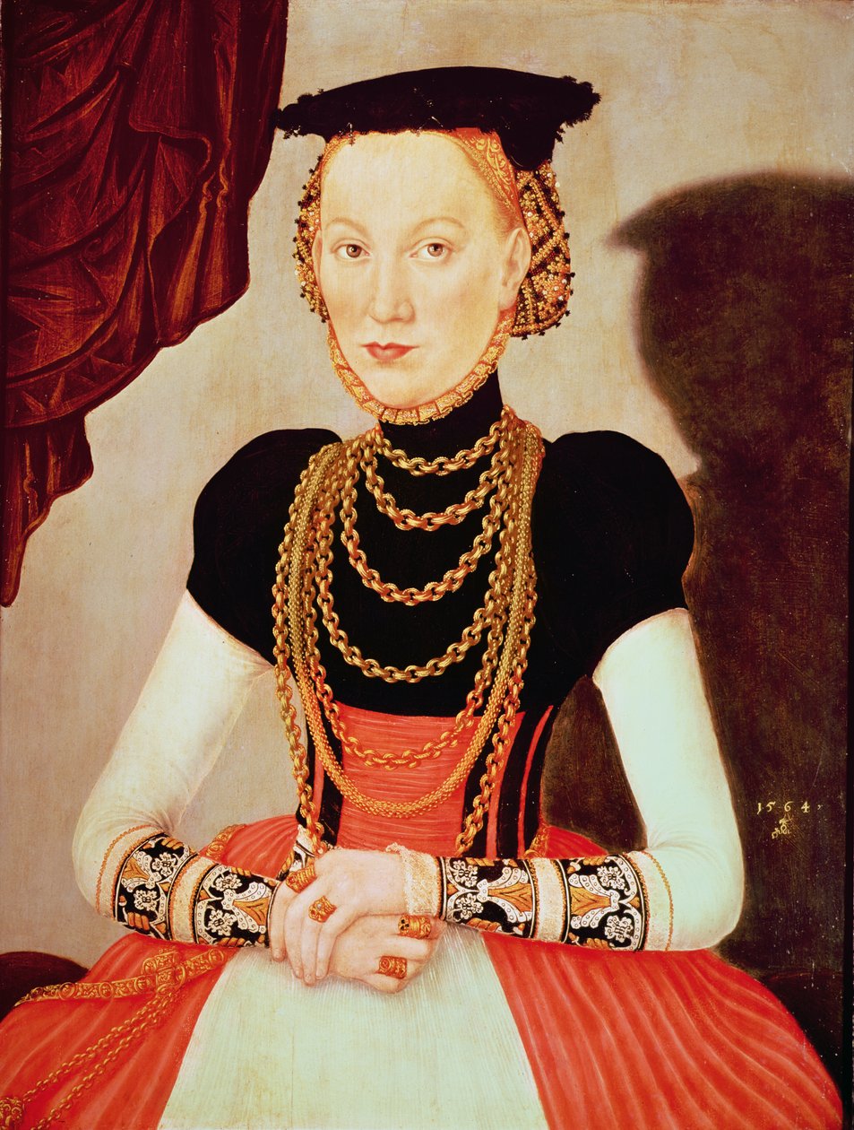 Portret kobiety, 1564 (panel) autorstwa Lucas Cranach the Younger