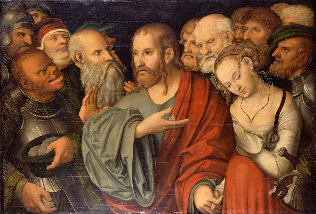 Chrystus i niewiasta pojmani w cudzołóstwo autorstwa Lucas Cranach the Younger