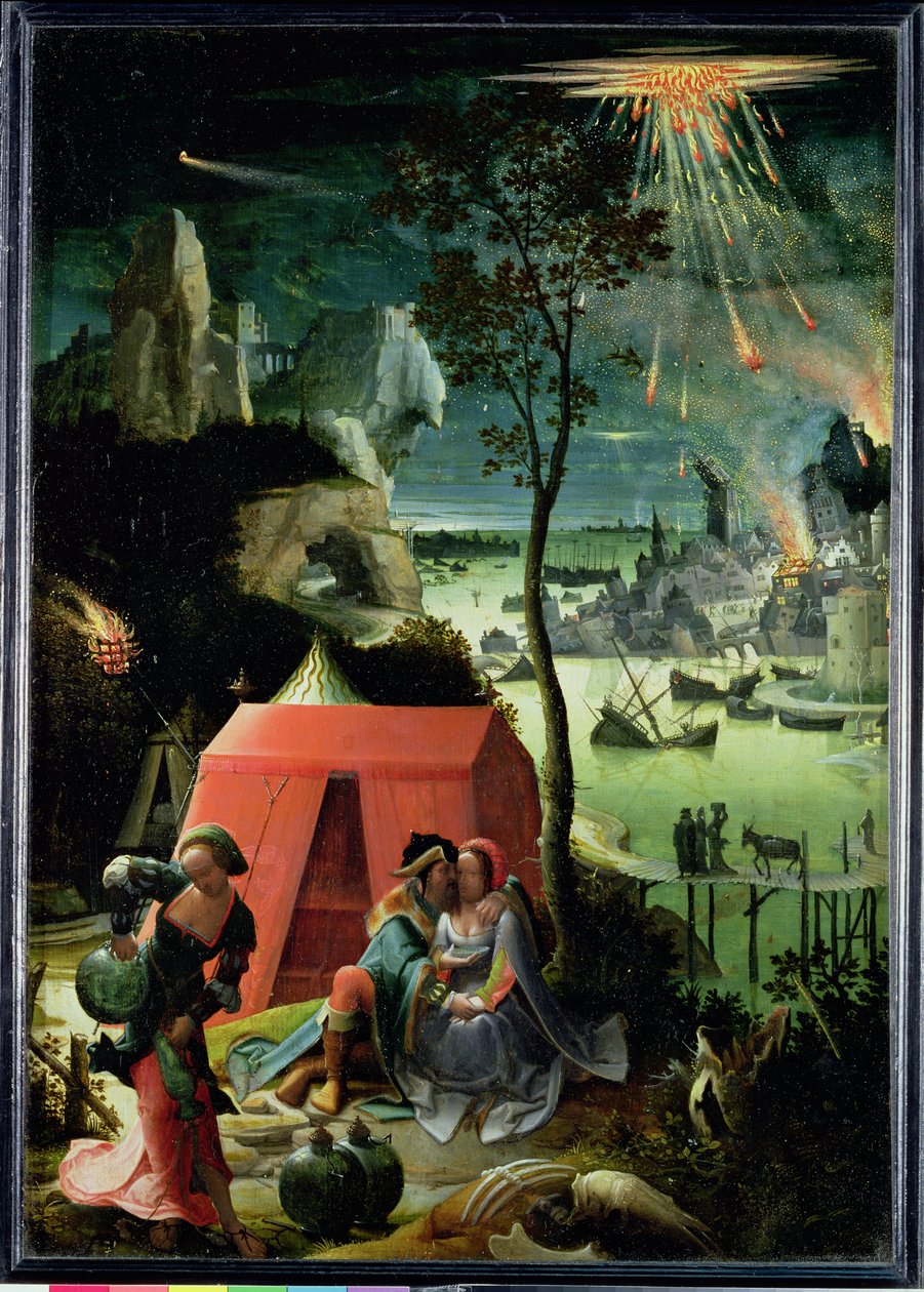 Lot i jego córki autorstwa Lucas van Leyden