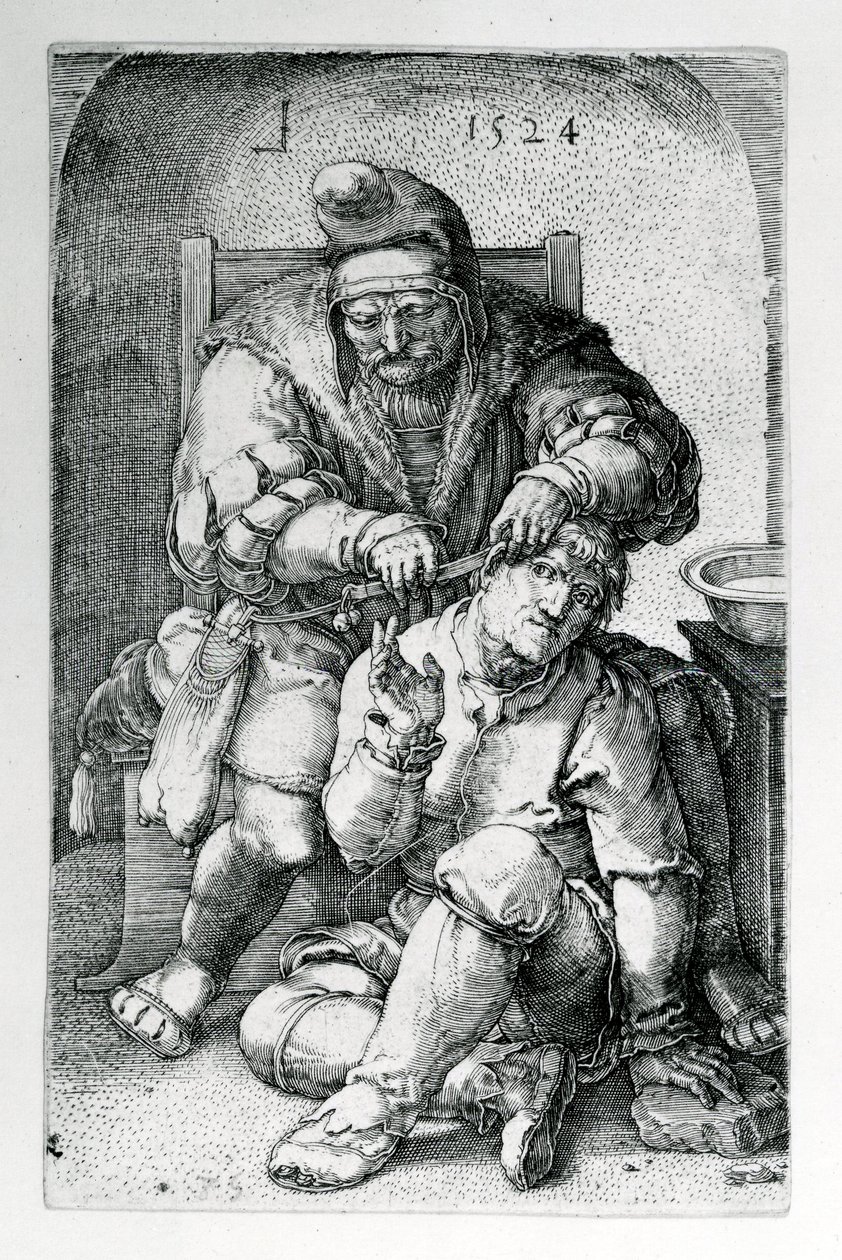 Chirurg, 1524 autorstwa Lucas van Leyden