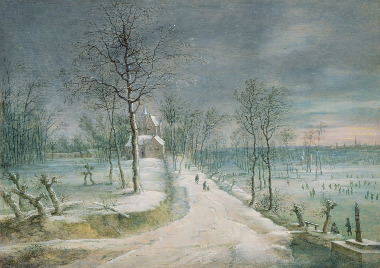 Pejzaż zimowy (panel) autorstwa Lucas van Uden
