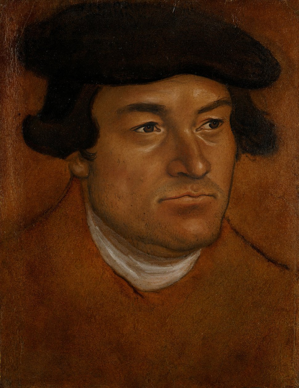 Portret mężczyzny w czarnej czapce autorstwa Lucas Cranach the Elder