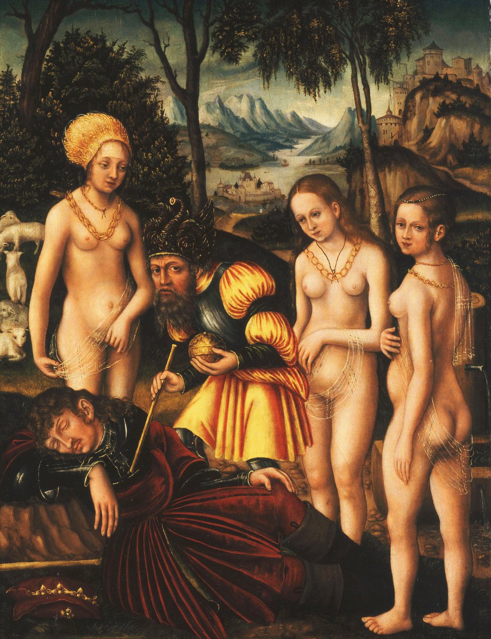 Wyrok Paryża, ok. 1507 autorstwa Lucas Cranach