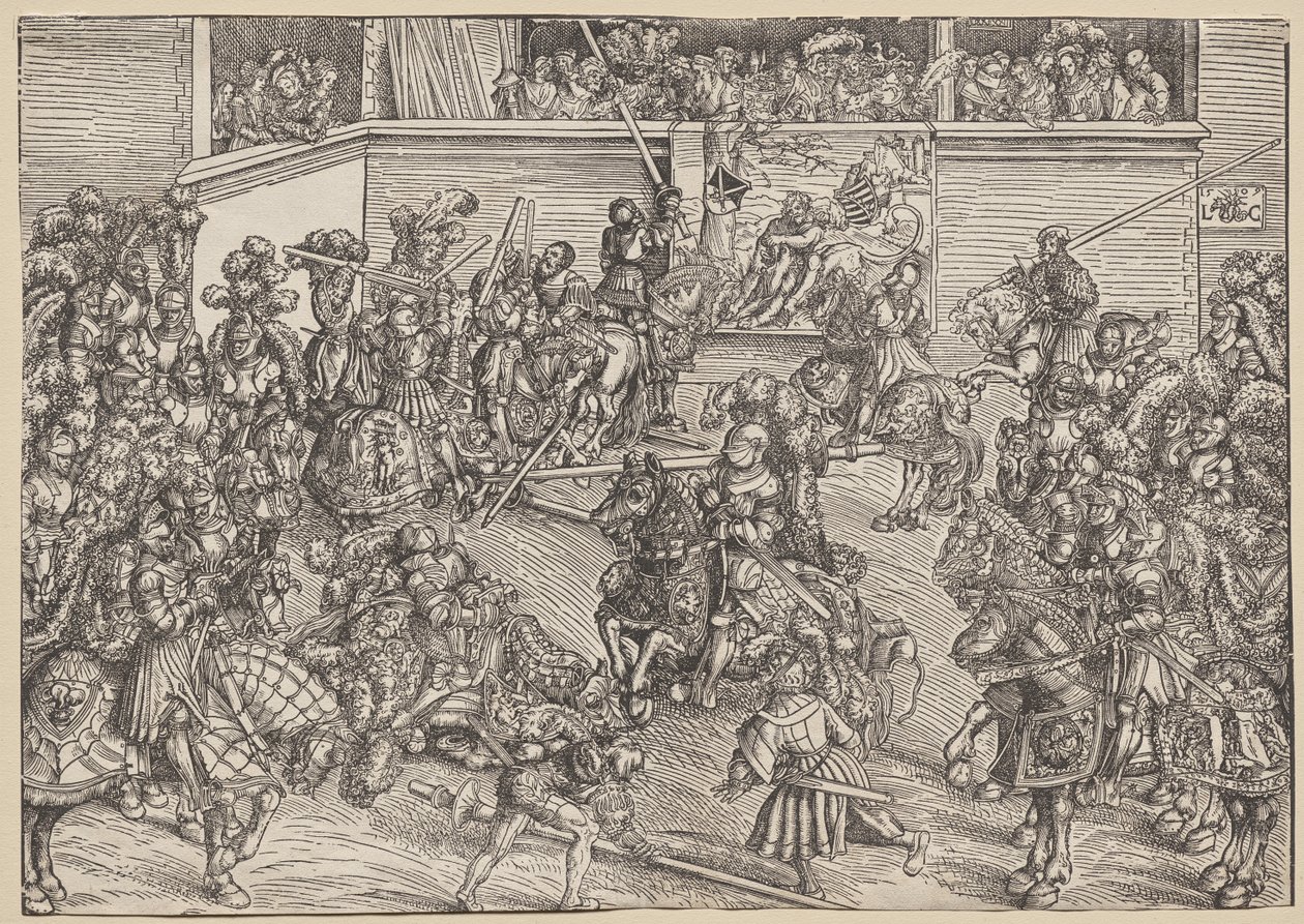 Turniej z Sampsonem i Lwem autorstwa Lucas Cranach