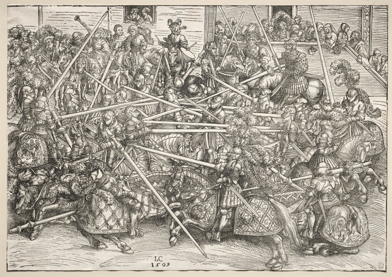 Turniej z lancami autorstwa Lucas Cranach