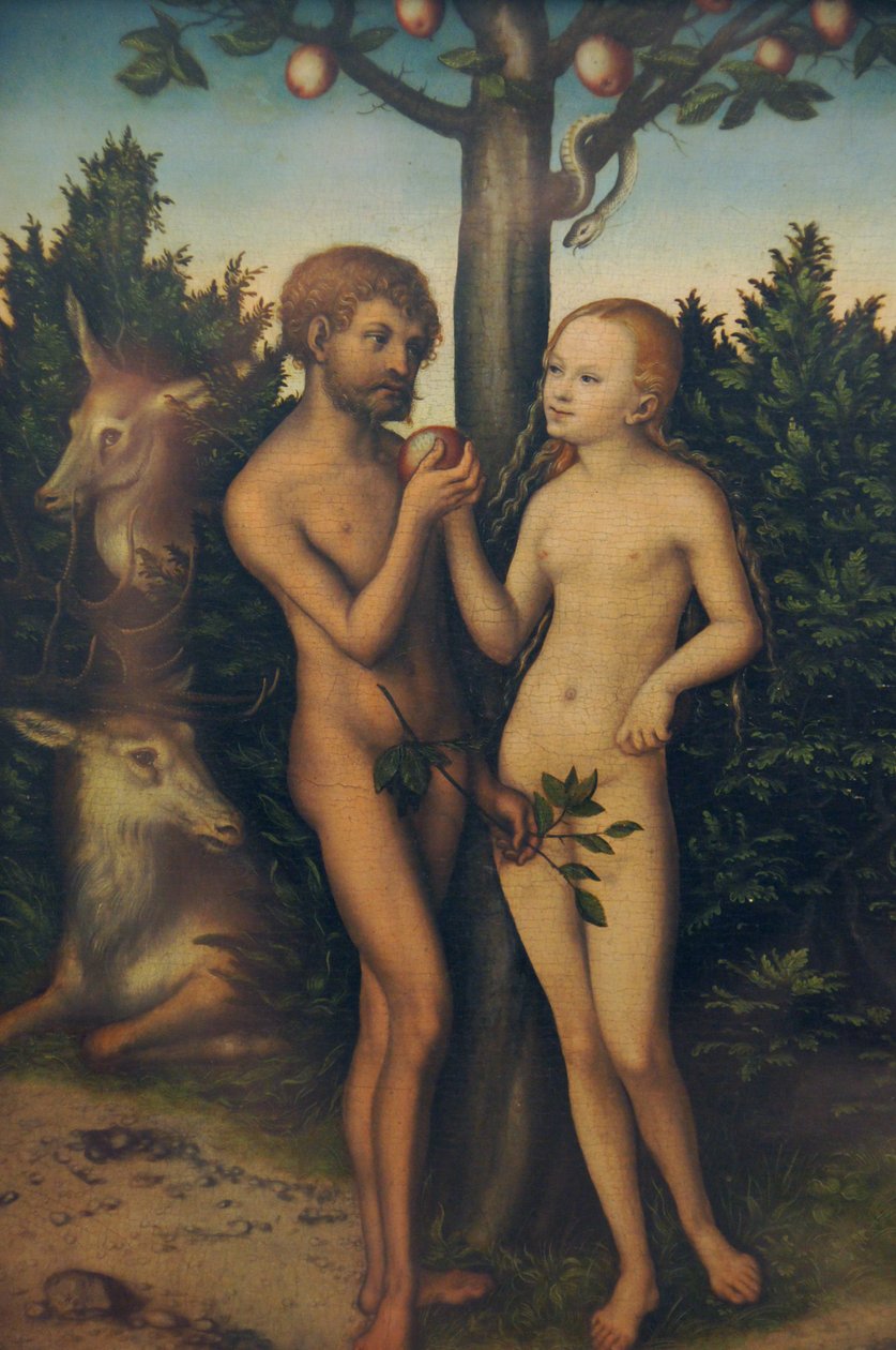 Adam i Ewa autorstwa Lucas Cranach the Elder