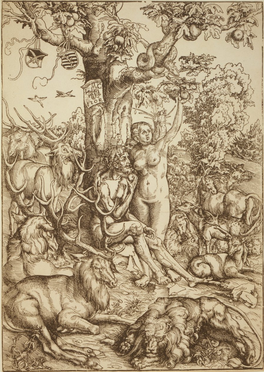 Adam i Ewa w raju autorstwa Lucas Cranach the Elder