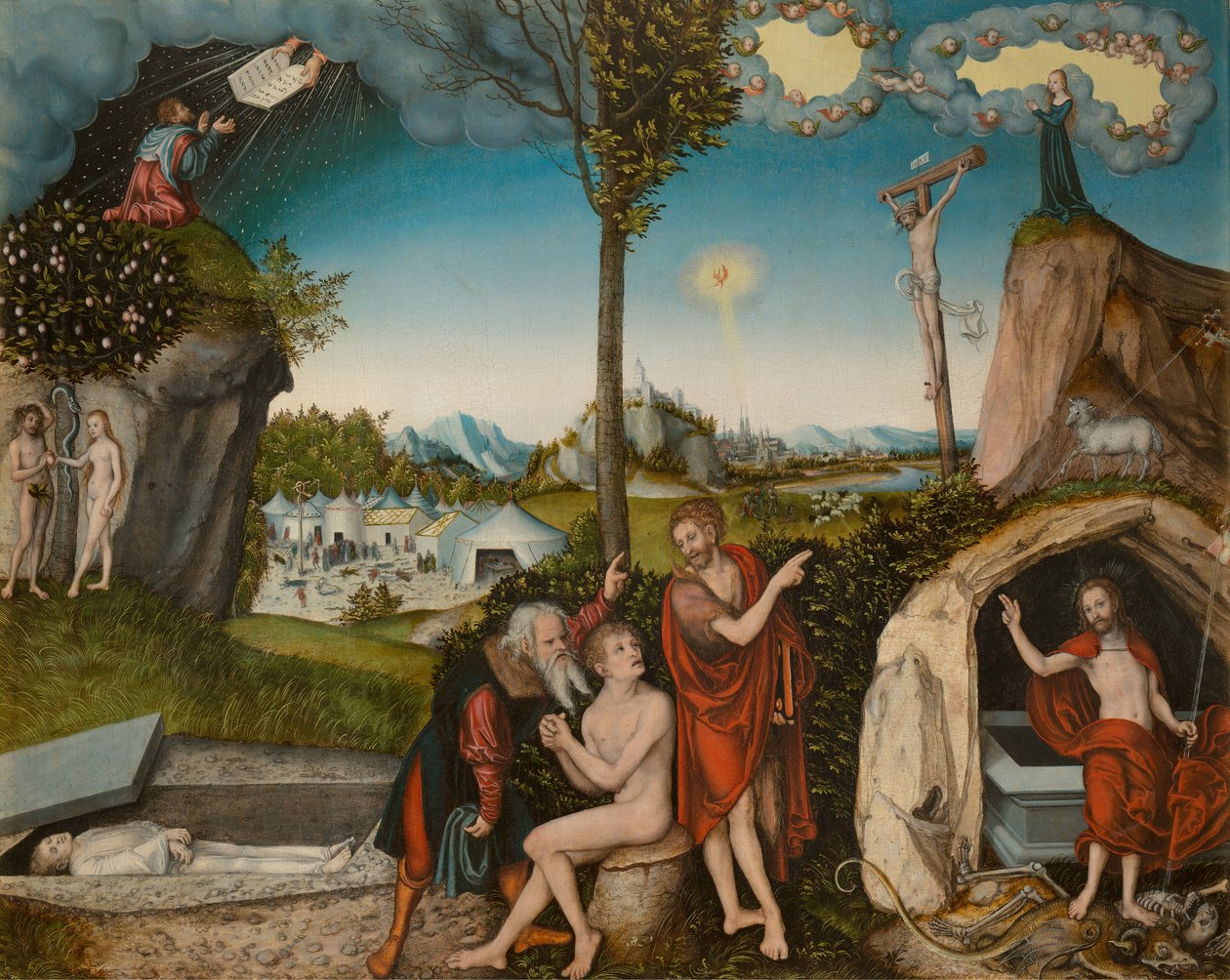 Prawo i łaska autorstwa Lucas Cranach the Elder