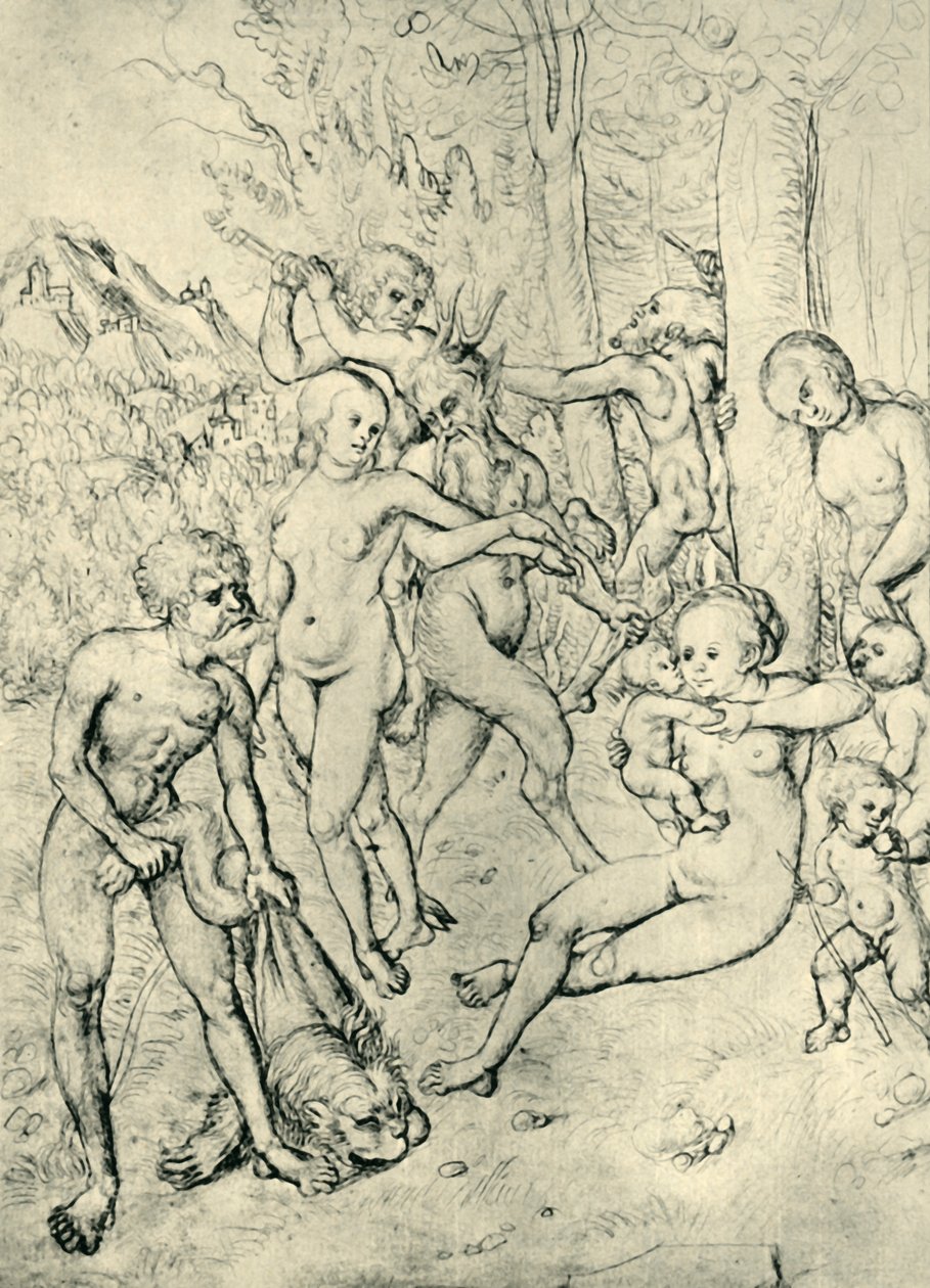 Satyry i nimfy, 1520-1530, 1943. autorstwa Lucas Cranach the Elder