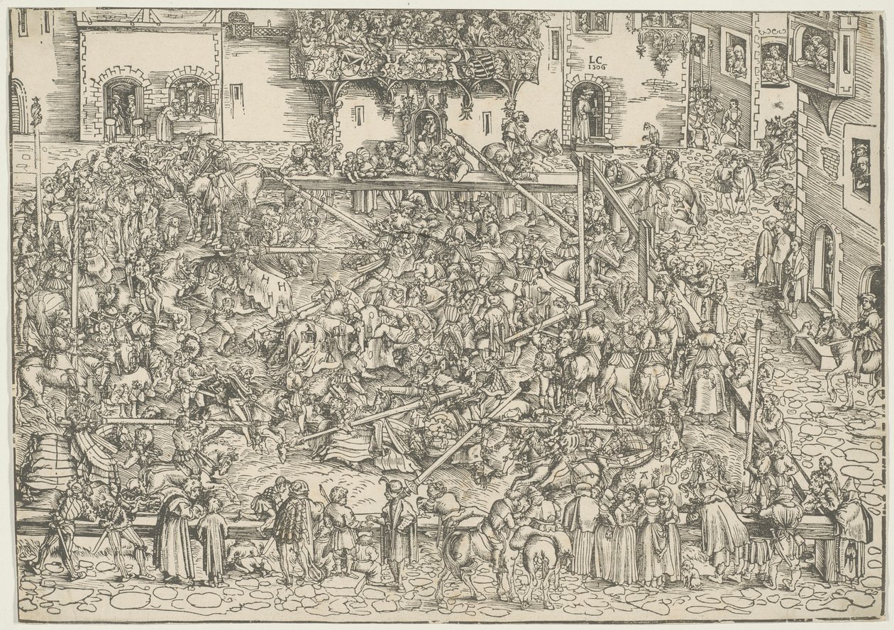 Pierwszy turniej autorstwa Lucas Cranach the Elder