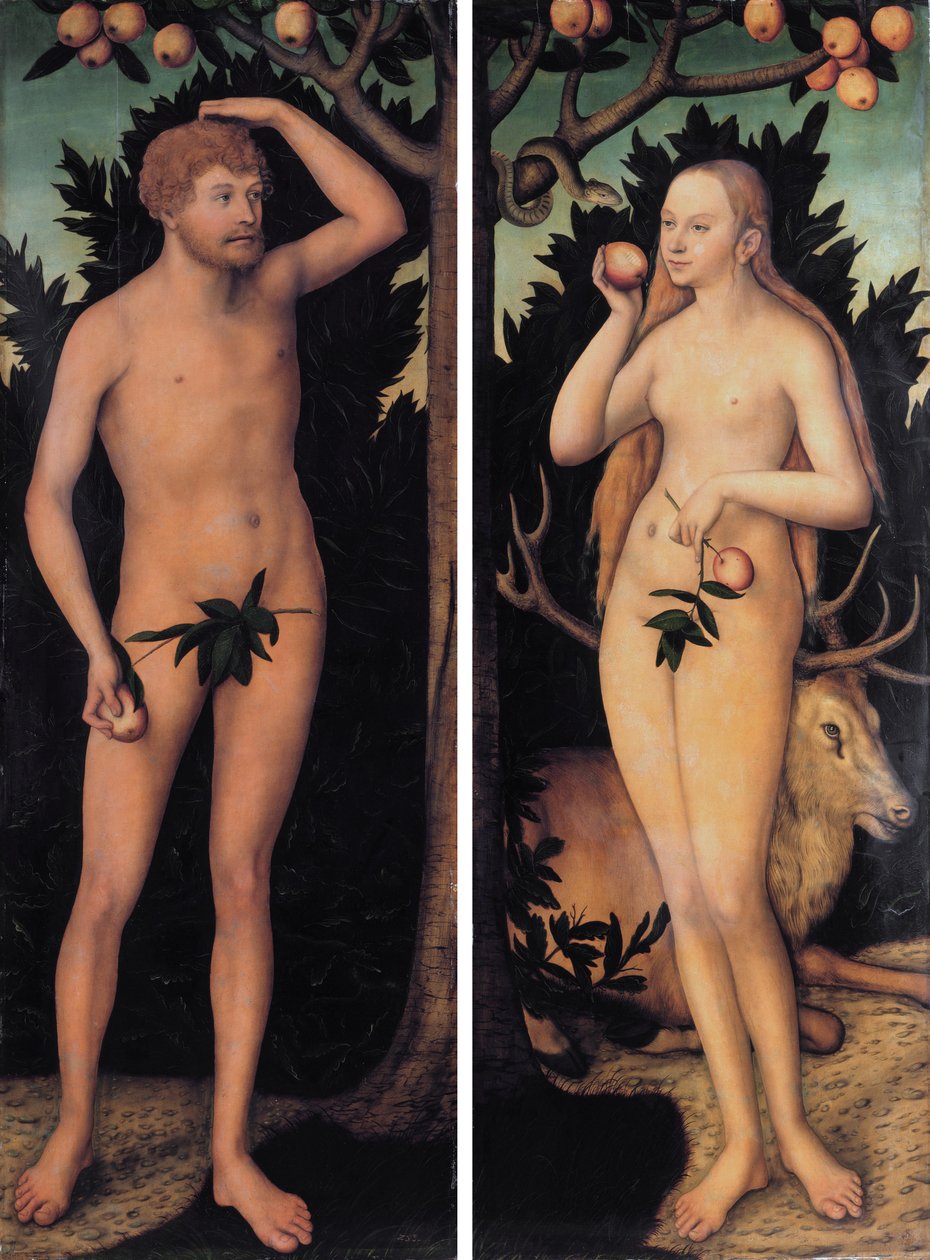 Adam i Ewa autorstwa Lucas Cranach the Younger