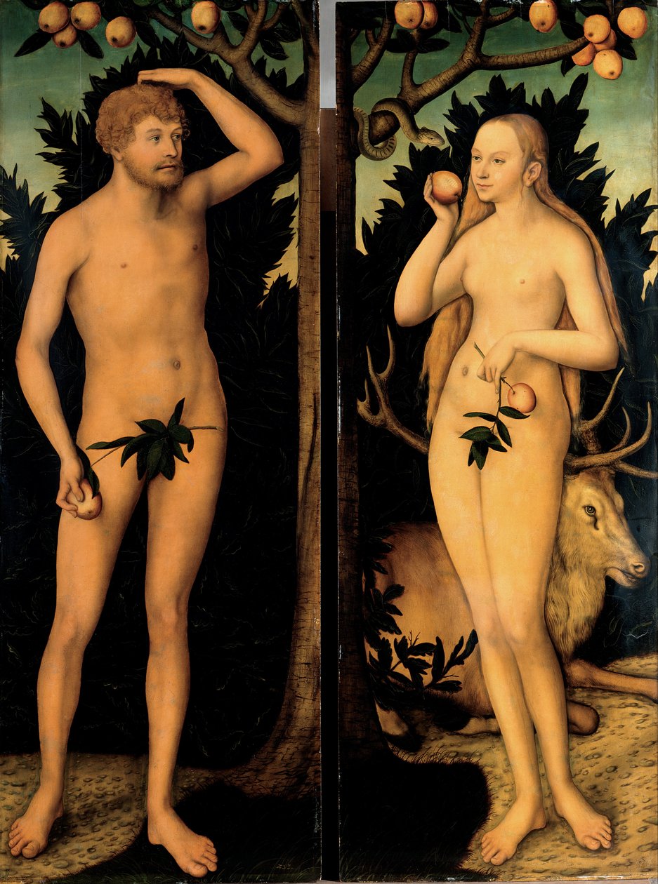 Adam i Ewa autorstwa Lucas Cranach the Younger