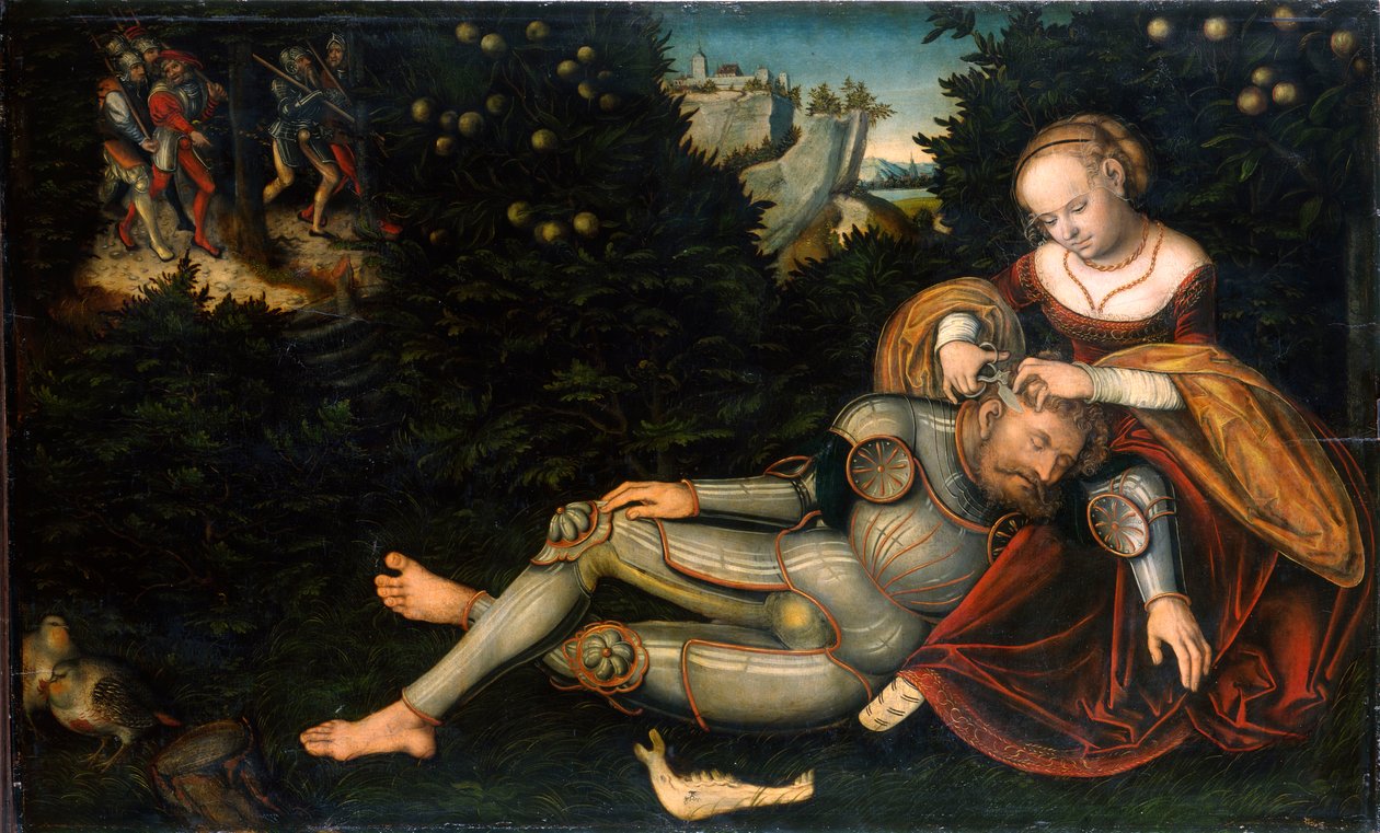 Samson i Dalila autorstwa Lucas Cranach the Younger