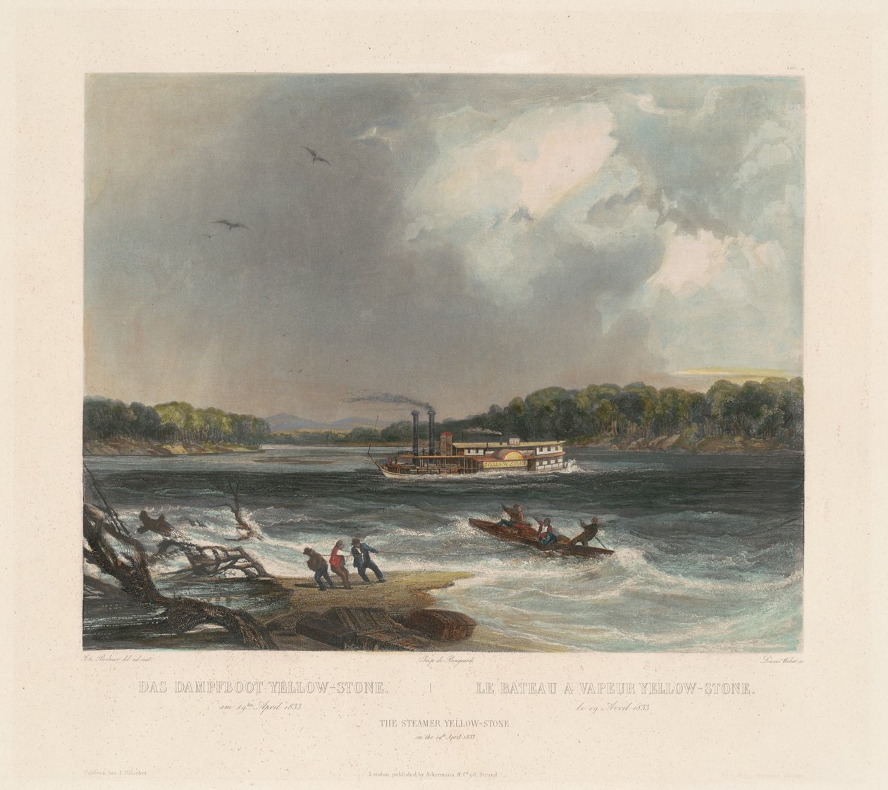 Parowiec Żółty kamień autorstwa Lucas Weber after Karl Bodmer