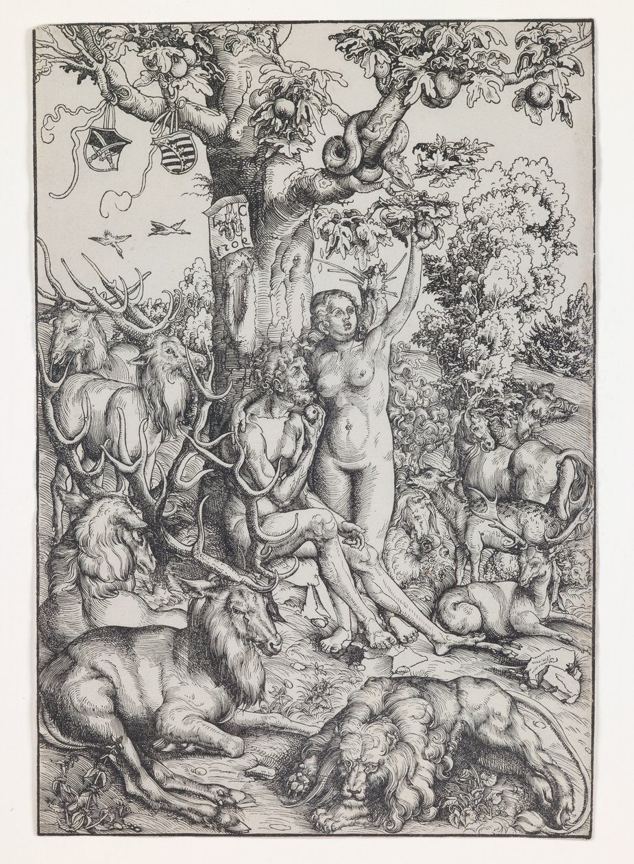 Adam i Ewa w raju autorstwa Lucas the Elder Cranach