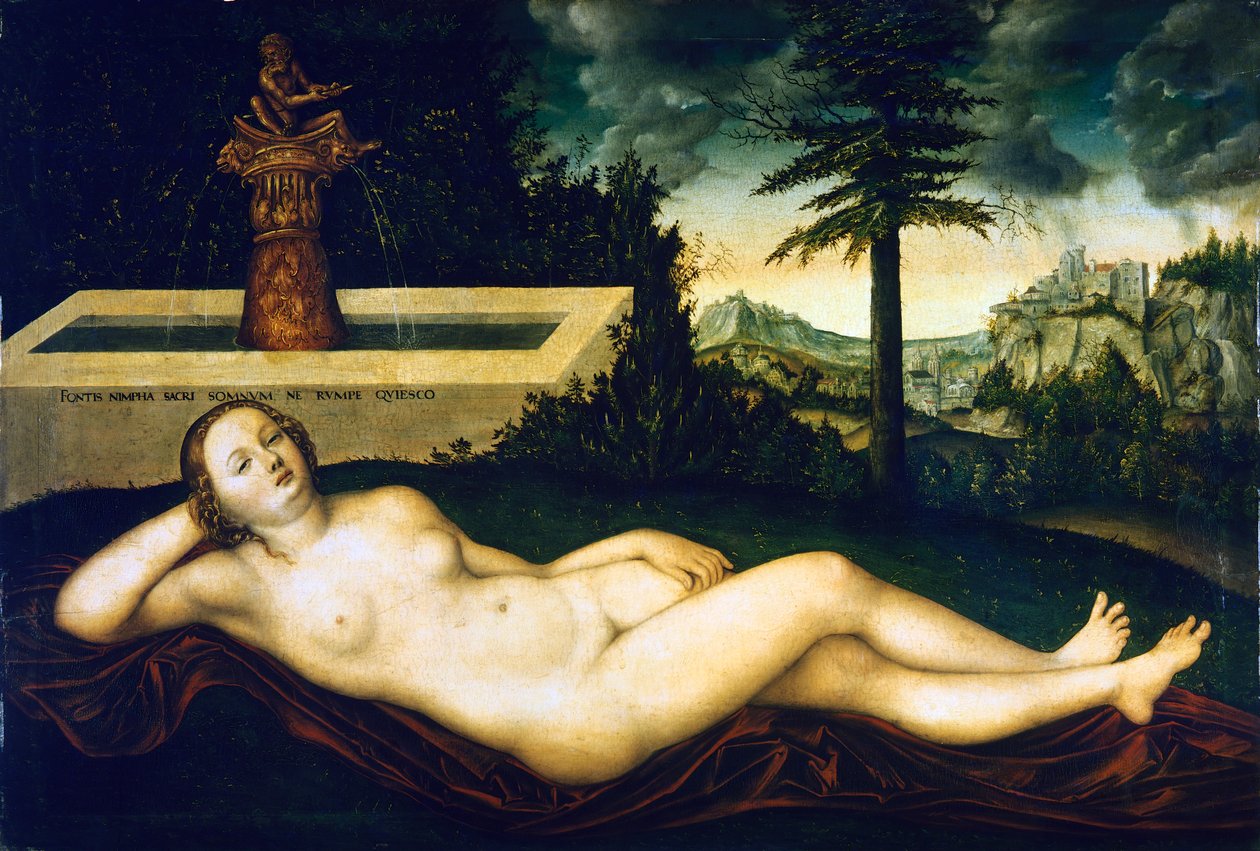 Nimfa przy fontannie autorstwa Lucas the Elder Cranach