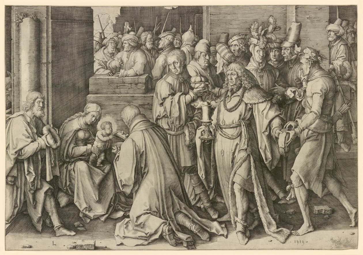Adoracja Trzech Króli autorstwa Lucas van Leyden