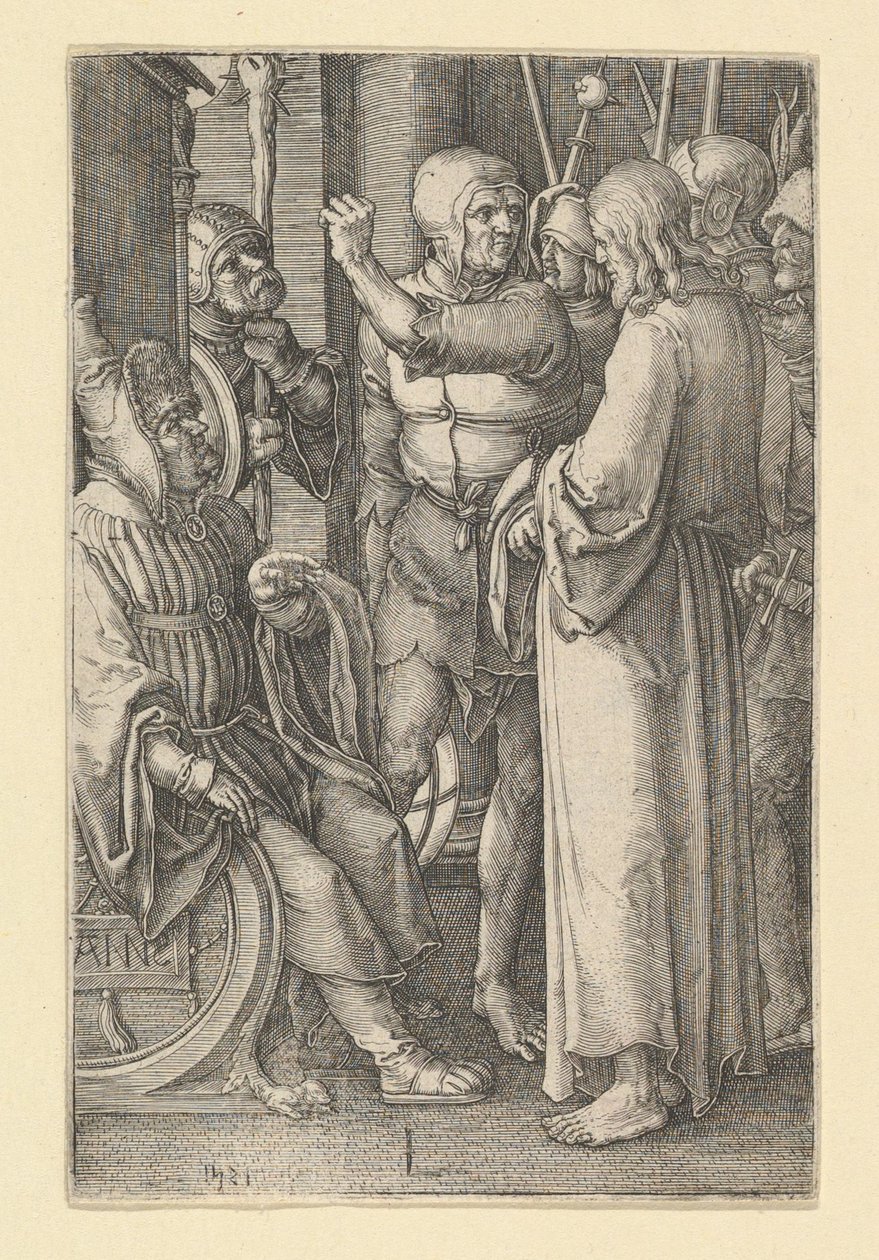 Chrystus przed Annaszem, 1521. autorstwa Lucas van Leyden