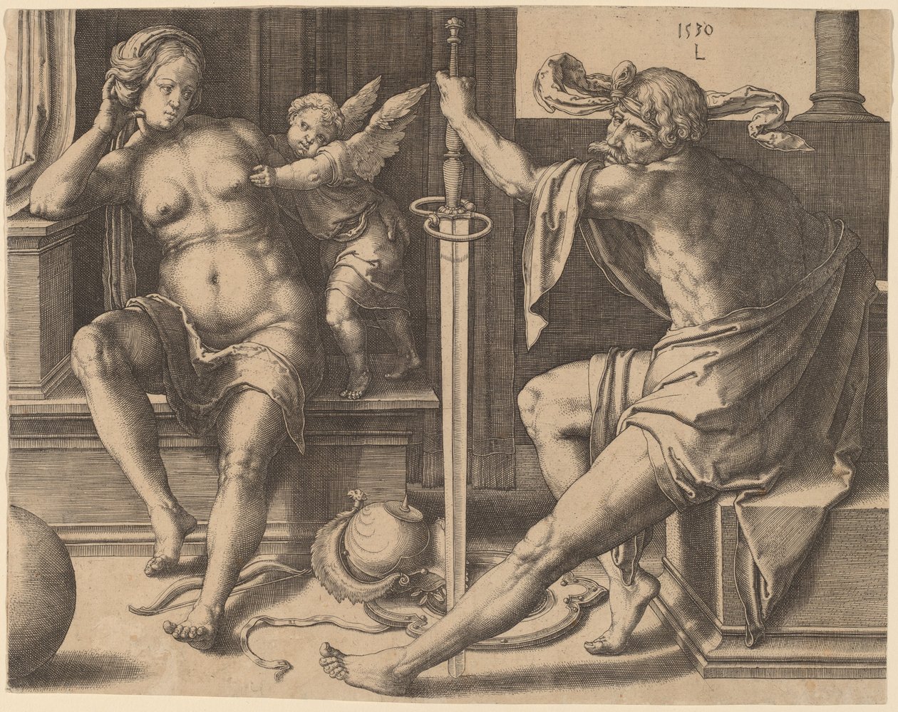 Mars, Wenus i Kupidyn autorstwa Lucas van Leyden