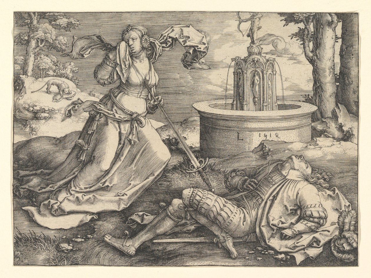 Pyramus i Thisbe, 1514. autorstwa Lucas van Leyden