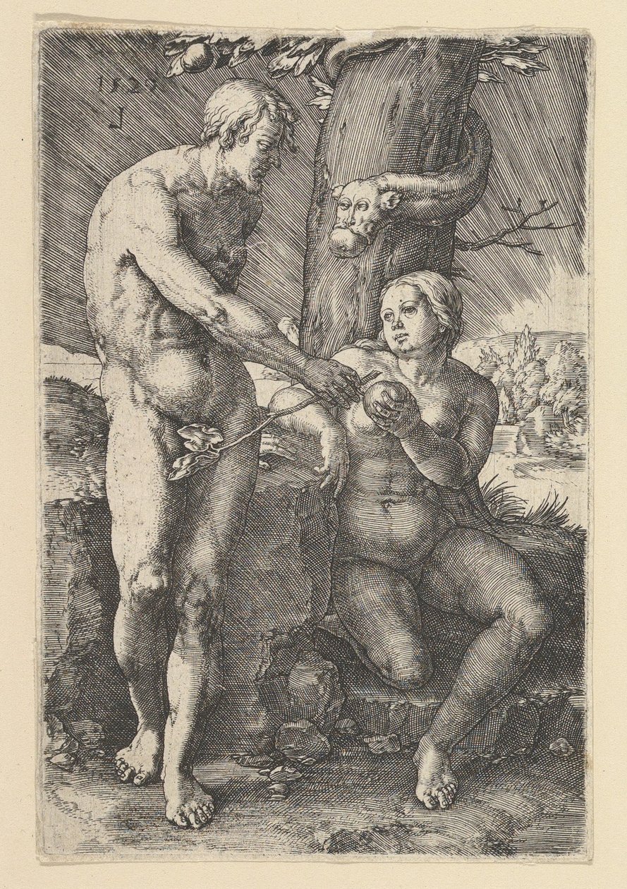 Grzech Adama i Ewy, 1529. autorstwa Lucas van Leyden