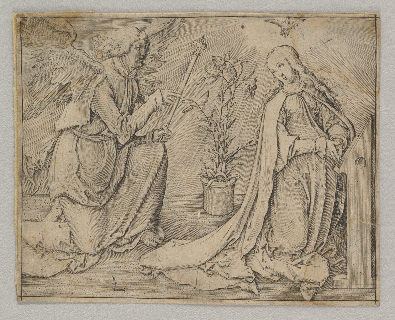 Zwiastowanie, ok. godz. 1516. autorstwa Lucas van Leyden